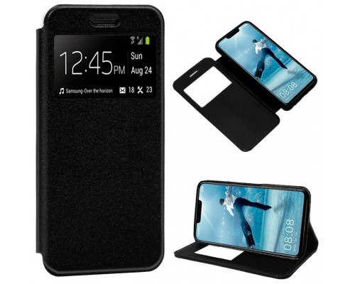 Funda COOL Flip Cover para Huawei P Smart Plus Liso Negro