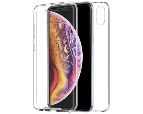 Funda COOL Silicona 3D para iPhone XS Max (Transparente Frontal + Trasera)