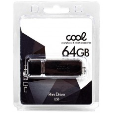 Pen Drive USB x64 GB 2.0 COOL Piel Leather Negro