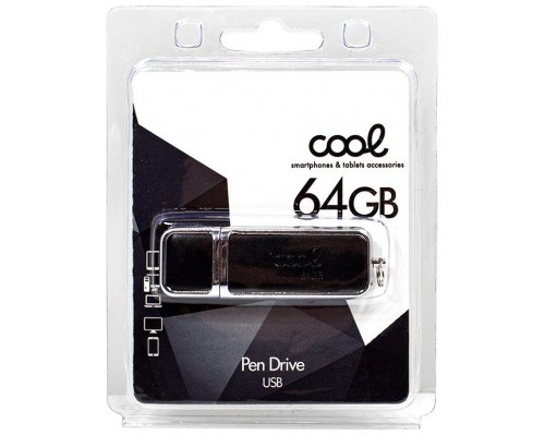 Pen Drive USB x64 GB 2.0 COOL Piel Leather Negro