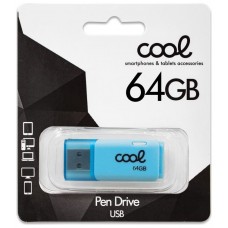 Pen Drive USB x64 GB 2.0 COOL Cover Celeste