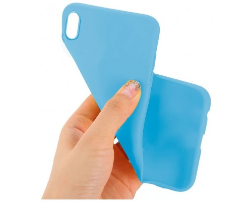 Funda Silicona iPhone XS Max (Celeste)