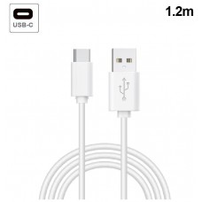 Cable USB Compatible COOL Universal TIPO-C (1.2 metros) Blanco 2.4 Amp