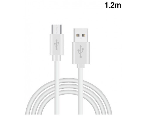 Cable USB Compatible COOL Universal (Micro-Usb) 1.2 metros Blanco 2.4 Amp