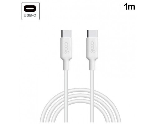 Cable USB Compatible COOL Universal TIPO-C a TIPO-C (1 metro) Blanco 3 Amp