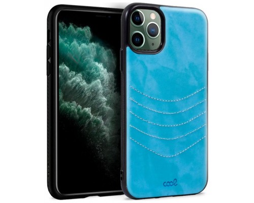 Carcasa COOL para iPhone 11 Pro Max Leather Bordado Celeste