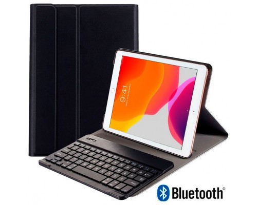 Funda COOL para iPad (2019 / 2020 / 2021) de 10,2 pulg Polipiel Teclado Bluetooth (Negro)