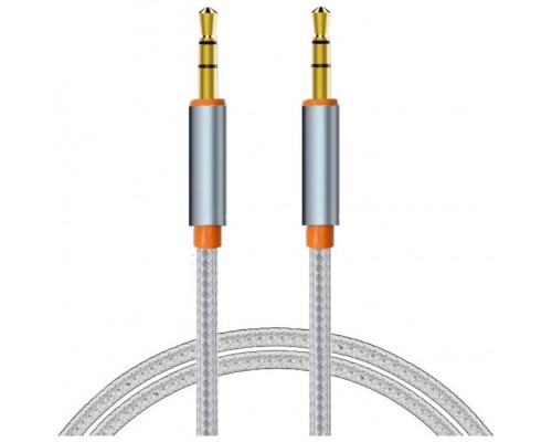Cable Jack 3.5 mm a Jack 3.5 mm COOL Audio-Audio Nylon Plateado (1m)