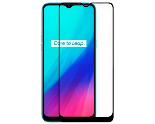 Protector Pantalla Cristal Templado COOL para Realme C3 (FULL 3D Negro)