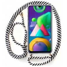 Carcasa COOL para Samsung M215 Galaxy M21 Cordón Blanco-Negro