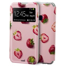 Funda COOL Flip Cover para Samsung M315 Galaxy M31 Dibujos Fresas