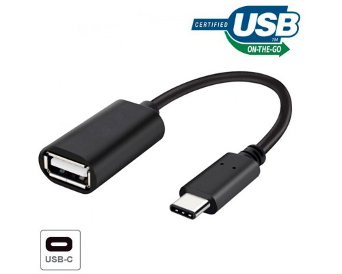 Cable Entrada USB OTG Tipo-C Universal COOL (Negro)