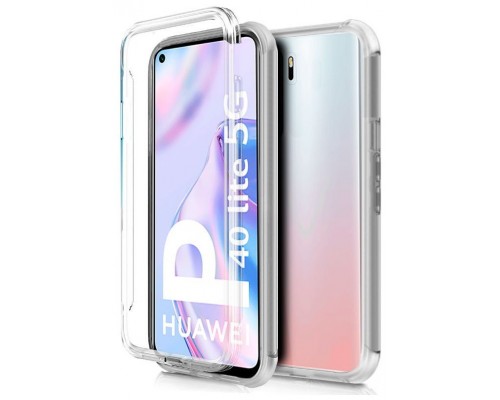 Funda COOL Silicona 3D para Huawei P40 Lite 5G (Transparente Frontal + Trasera)