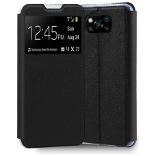 Funda COOL Flip Cover para Xiaomi Pocophone X3 / X3 Pro Liso Negro