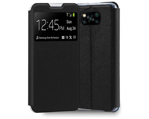 Funda COOL Flip Cover para Xiaomi Pocophone X3 / X3 Pro Liso Negro