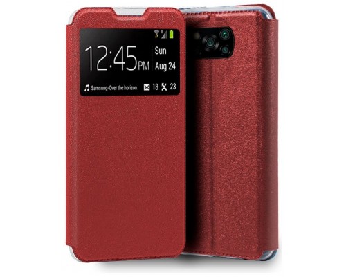 Funda COOL Flip Cover para Xiaomi Pocophone X3 / X3 Pro Liso Rojo