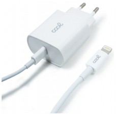 Cargador Red para iPhone COOL Entrada TIPO-C PD + Cable Tipo C - Lightning 1,2 metros (20W)