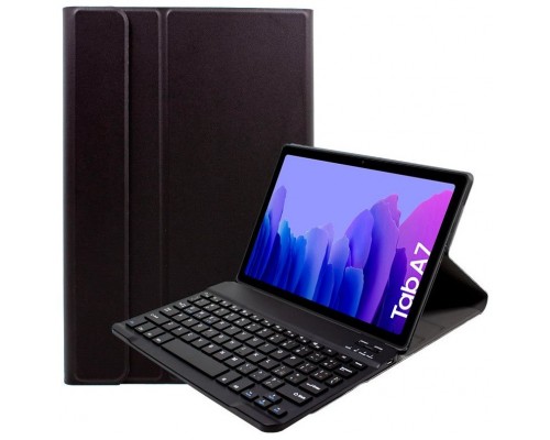 Funda COOL para Samsung Galaxy Tab A7 T500 / T503 / T505 Polipiel Liso Negro Teclado Bluetooth 10.4 Pulg