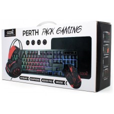 Teclado Pack Gaming USB Español + Auriculares + Ratón + Alfombrilla COOL Perth