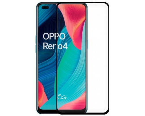 Protector Pantalla Cristal Templado COOL para Oppo Reno 4 (FULL 3D Negro)