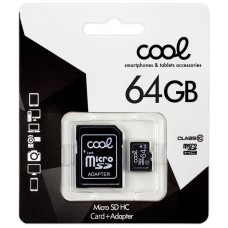 Tarjeta Memoria Micro SD con Adapt. x64 GB COOL (Clase 10)