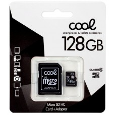 Tarjeta Memoria Micro SD con Adaptador x128 GB COOL (Clase 10)