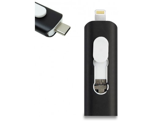 Pen Drive x USB 128 GB COOL (3 en 1) Lightning / Tipo-C / Micro-USB Negro