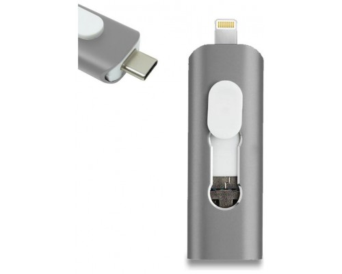 Pen Drive x USB 128 GB COOL (3 en 1) Lightning / Tipo-C / Micro-USB Gris