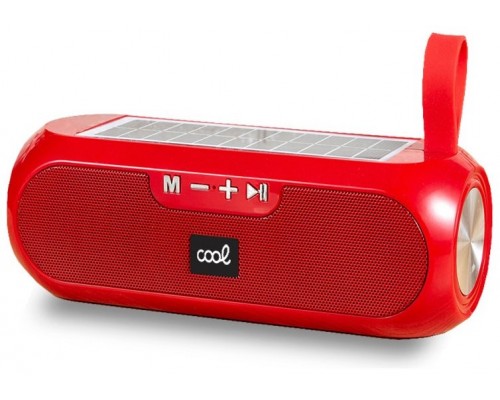 Altavoz Música Universal Bluetooth COOL Glasgow Rojo (10W) Con Panel Solar