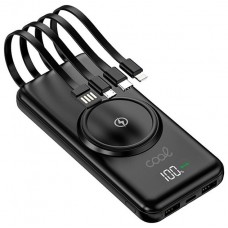 Batería Externa Universal Power Bank 10.000 mAh + Qi Carga Inalámbrica (4 conexiones) Negro