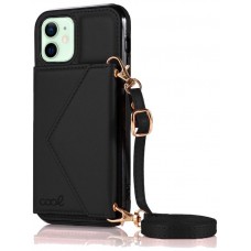 Carcasa COOL para iPhone 12 / 12 Pro Colgante Wallet Negro