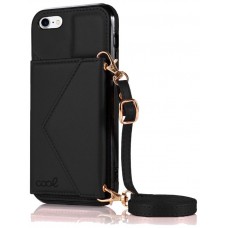 Carcasa COOL para iPhone 7 / 8 / SE (2020) / SE (2022) Colgante Wallet Negro