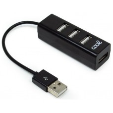 Hub USB 2.0 Universal COOL 4 Puertos USB Negro