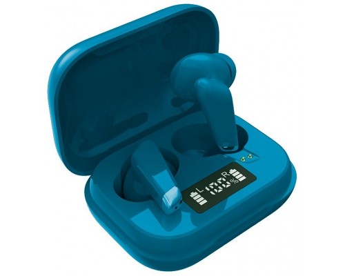 Auriculares Stereo Bluetooth Dual Pod Earbuds COOL URBAN Lcd Aguamarina