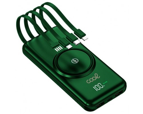 Batería Externa Universal Power Bank 10.000 mAh + Qi Carga Inalámbrica (4 conexiones) Verde