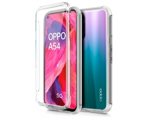 Funda COOL Silicona 3D para Oppo A54 5G / A74 5G (Transparente Frontal + Trasera)