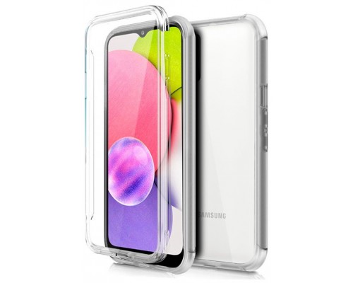 Funda COOL Silicona 3D para Samsung A037 Galaxy A03s (Transparente Frontal + Trasera)