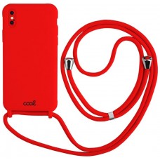 Carcasa COOL para iPhone X / iPhone XS Cordón Liso Rojo