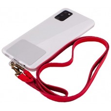 Cordón Colgante Polipiel COOL Universal con Tarjeta para Smartphone Rojo