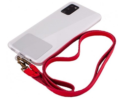 Cordón Colgante Polipiel COOL Universal con Tarjeta para Smartphone Rojo