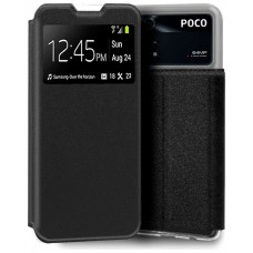 Funda COOL Flip Cover para Xiaomi Poco M4 Pro Liso Negro