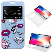 Funda COOL Flip Cover para iPhone X / iPhone XS Dibujos Lips