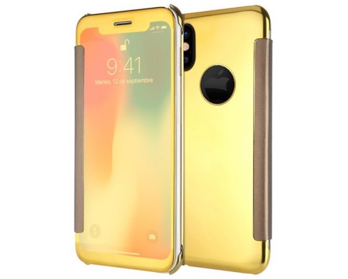 Funda COOL Flip Cover para iPhone X / iPhone XS Clear View Dorado