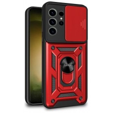 Carcasa COOL para Samsung S918 Galaxy S23 Ultra Hard Ring Rojo