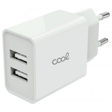 Cargador Red Universal Entrada 2 x USB COOL 2.4 Amperios Blanco