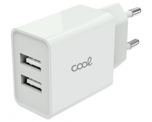 Cargador Red Universal Entrada 2 x USB COOL 2.4 Amperios Blanco