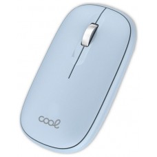 Ratón Inalámbrico COOL Slim Silencioso 2 en 1 (Bluetooth + Adap. USB) Celeste