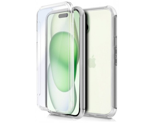 Funda COOL Silicona 3D para iPhone 15 Plus (Transparente Frontal + Trasera)