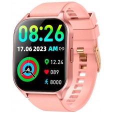 Smartwatch COOL Pantalla Amoled Curved Silicona Rosa (Llamadas, Salud, Deporte)