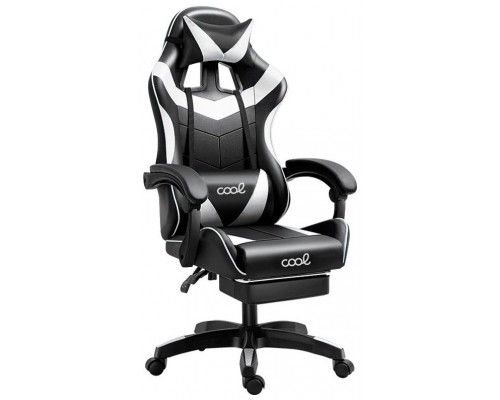Sillón Gaming Premium COOL Rest Negro-Blanco (Reposapiés)